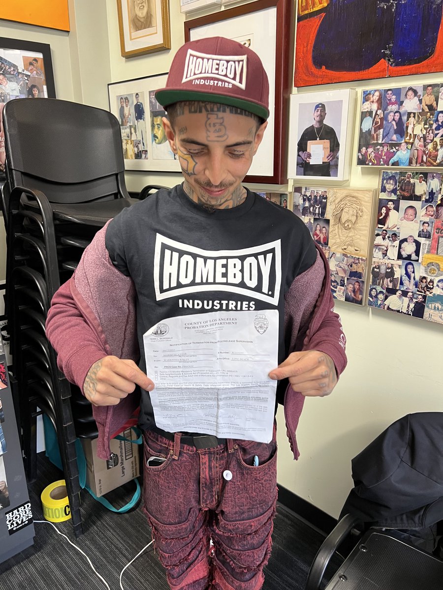 HomeboyInd's tweet image. One of the best parts about what we do here at Homeboy is the chance to walk alongide individuals who are dedicated to changing their lives. 

Today, we're shining the spotlight on Cesar, who is now off probation! Cesar is an aspiring music artist. 😀

Keep up the good work!