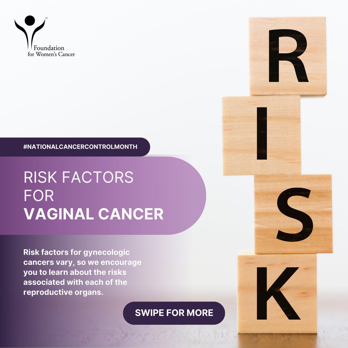 GYNCancer's tweet image. Do you know the risk factors for both vaginal and vulvar cancer?

Because these cancers, along with cervical cancer, are associated with Human Papillomavirus (HPV), the HPV vaccine is recommended to reduce your risk. 

#NationalCancerControlMonth #KnowYourRisk