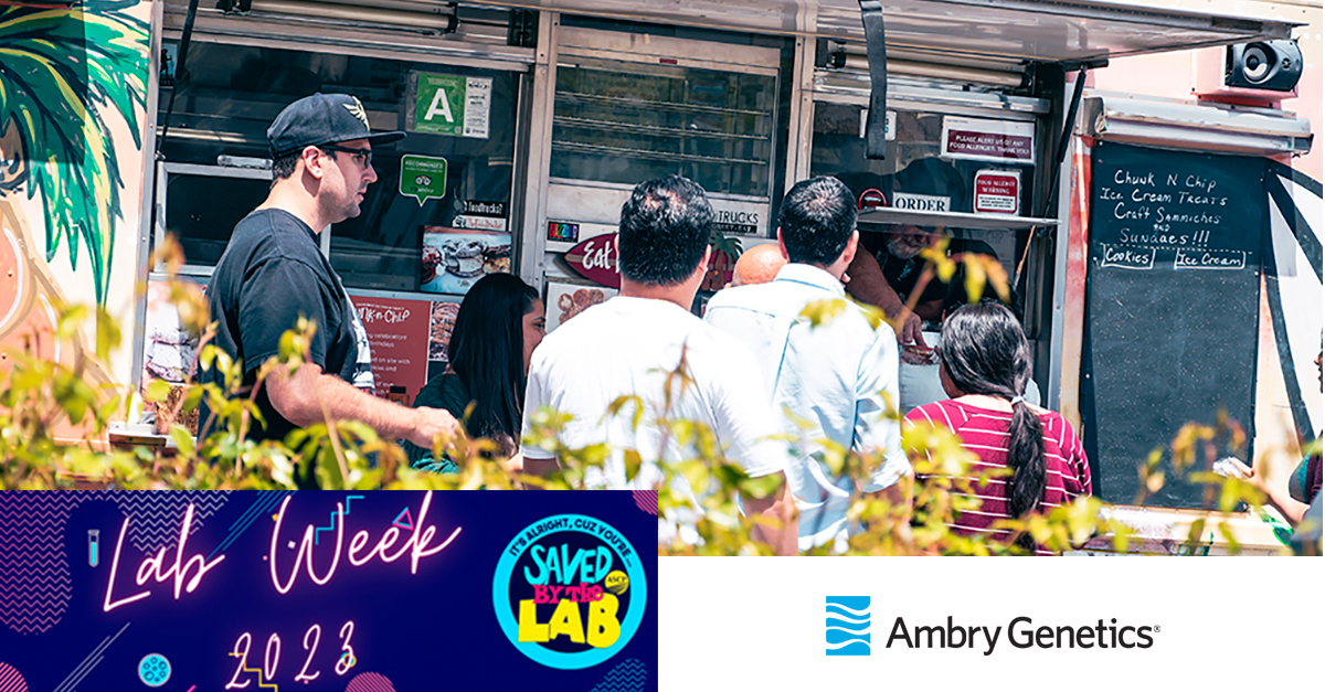 AmbryGenetics's tweet image. Ambry Genetics celebrated our laboratory professionals with a Back to the 90&apos;s lunch on Wednesday. The staff came together for BBQ and fun, including an ice cream truck and trivia session! We are one team with one mission. Thanks for all you do! #LaboratoryProfessionalsWeek