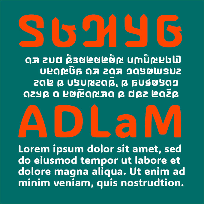 Latin complement now added to the ADLaM Display font we did for Microsoft. Designed to work with the ADLaM complement. The font can be downloaded at this link: bit.ly/423RsLY While you’re there, read the fascinating story and watch the videos about the ADLaM script!