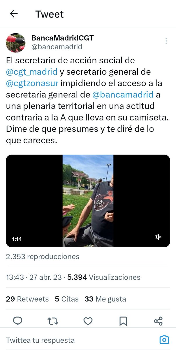 Los #pseudoanarkos de CGT <a href="/CGT/">CGT</a> NO dejan entrar a la secretaria general de <a href="/bancamadrid/">BancaMadrid</a> a una Plenaria 

Fuera machirulos de los sindicatos!!!