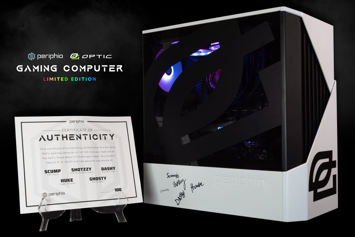 Periphio @OpTic Gaming PC signed by  @scump @Shotzzy @Huke @DashySZN @oDanGhosty

🟢Get yours before they're gone! 🟢
periphio.com/optic-gaming-p…

#GreenWall  #BrickByBrick  #YourPath @OpTicTexas