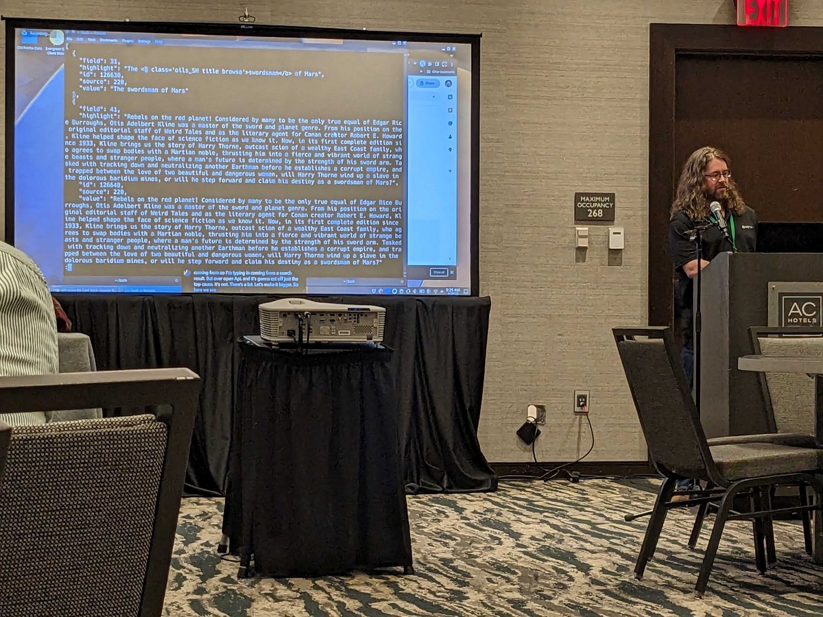 Highlights from day 3 of #evgils23 - <a href="/roganhamby/">𝚛𝚘𝚐𝚊𝚗𝚑𝚊𝚖𝚋𝚢</a>, Jason Boyer, @tkatie217 &amp; Elizabeth Davis on NCIP; @spaceisntsyntax on <a href="/EvergreenILS/">Evergreen ILS</a> API. Also the tuit cookies, of course. 🍪 #evgils #oss #libraryOSS