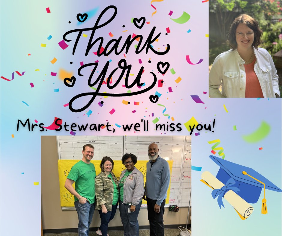 Moore Square GT/AIG Basics Magnet Middle (@thesquarem2) on Twitter photo Congratulations and best wishes to our fabulous Administrative Intern, Mrs. Stewart who leaves us today to embark on her new adventure as Assistant Principal at <a href="/pgesflyers/">Pleasant Grove Elem</a>! 🥳 Congratulations and best wishes to our fabulous Administrative Intern, Mrs. Stewart who leaves us today to embark on her new adventure as Assistant Principal at <a href="/pgesflyers/">Pleasant Grove Elem</a>! 🥳