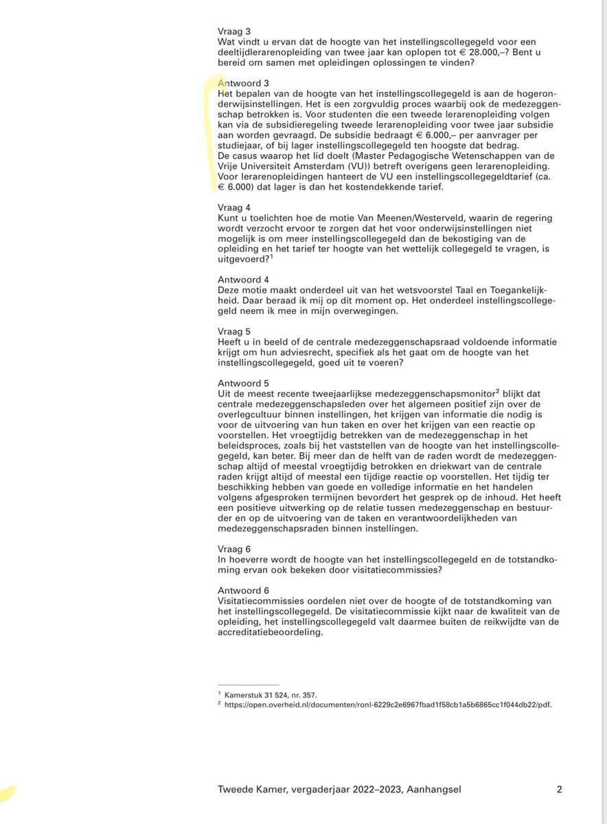 ❗️Vraag! Aan medezeggenschappers op hogescholen en universiteiten.

Bespreken jullie de hoogte van het instellingscollegegeld met je bestuur? Zo ja, welke informatie krijgen jullie? En waarom zou je akkoord gaan met een tarief van 14.000 euro? 
(Mag ook via de mail!)