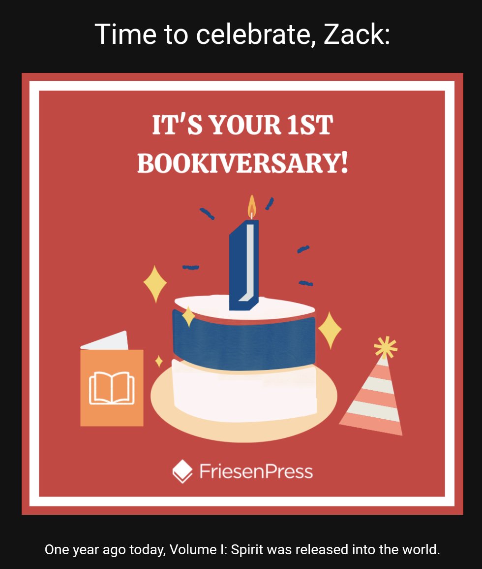 Wow, one year. It goes by so fast. Thank you to all those that helped on the publishing, beta reading, supporting and of course those who have purchased the book.
•
#book #bookseries #novel #novelseries #birthday #author #writer #writersofinstagram #writerscommunity #milestone