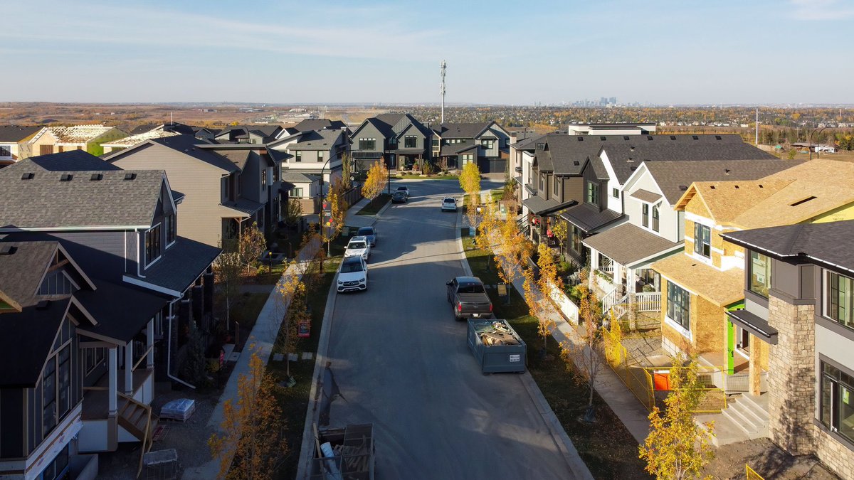 DevaniAlkarim's tweet photo. If you follow me here, you might think I’m anti-new growth or suburbs. And to be honest, for the most part, I am 🤣. But, I recognize it’s unrealistic, and the conversation should be about balanced growth. We no question need more investment and emphasis on housing diversity within established neighbourhoods. That said, I’m sharing some photos of what Dream is doing in Alpine Park.  A Calthorp community with great streets (minimal setbacks and cars in the lane!). The best part about, it’s designed at higher units per hectare than most of our established neighbourhoods. Check out out my pal @ian_meredith for more on Dream!