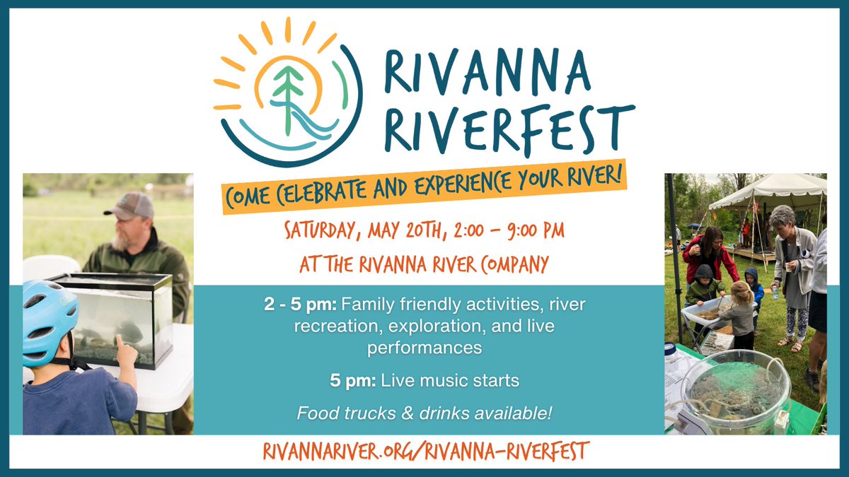 Rivanna RiverFest is just 3 weeks away! Check out the line up at rivannariver.org/rivanna-riverf… #RivannaRiverFest