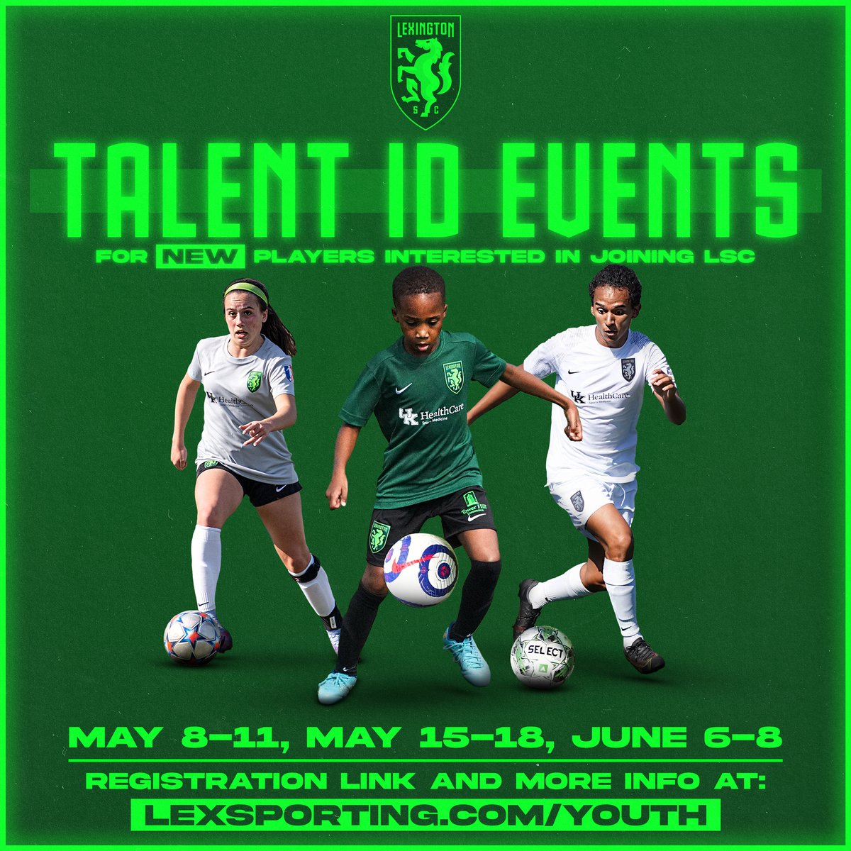 Calling all NEW players interested in joining Lexington Sporting Club! ⚽️💚Visit our website for more information: lexsporting.com/youth-club-tal…