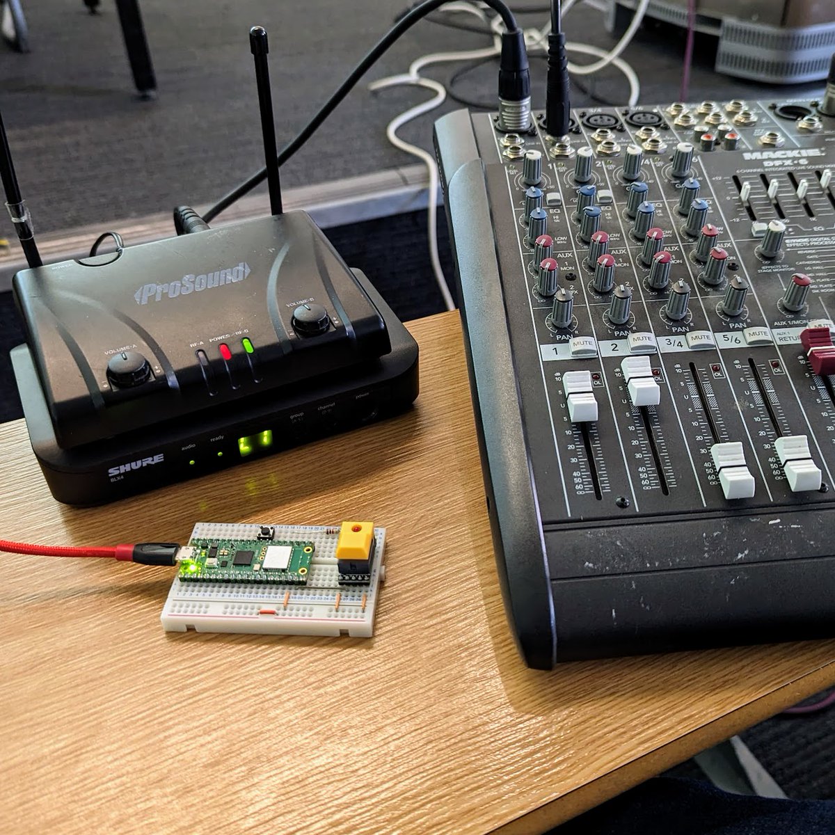 SimonTupin's tweet photo. Made a wireless button using a pair of @Raspberry_Pi #PicoW to fire the annoying Zoom macro (Ctrl+Alt+Shift+H). Started following @ThePiHut's tutorial, then realised @micropython doesn't support HID. @CircuitPython saved the day, and my remote came in handy at our last seminar! https://t.co/wyyHlD1kxM