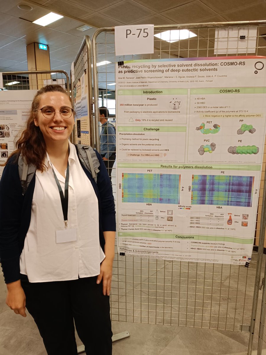 AnaMFerreira8's tweet photo. Just presented 2 posters on latest research in #ionicliquids and #zwitterions at #coil9 in Lyon. Thrilled to announce that our collaboration with @KanazawaUniv won best poster award!

@UnivAveiro @ciceco_ua @PATh_RG

#sustainability #hydrotopes #recycling https://t.co/pFBgBbH2vy