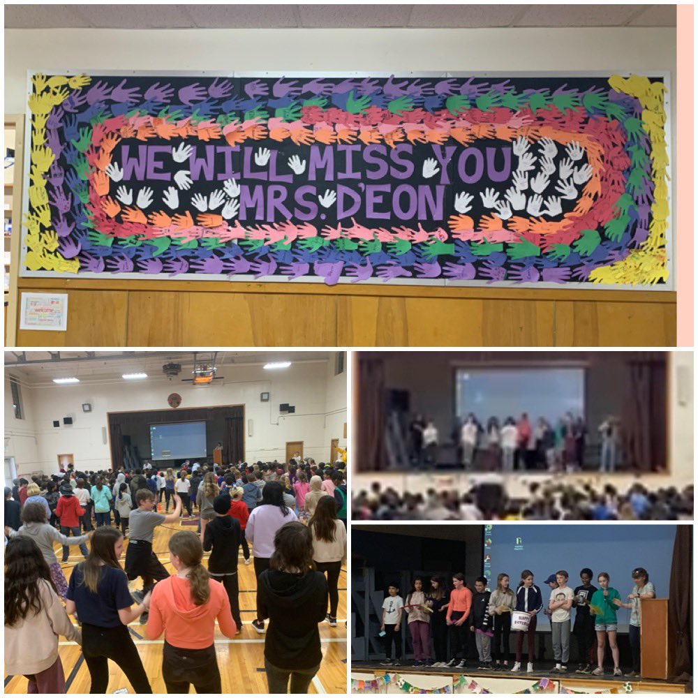 What a wonderful send off from all of our students and staff for Mrs. D’Eon our secretary, who is retiring today! We wish you all the best and WE WILL MISS YOU! @WmountElem