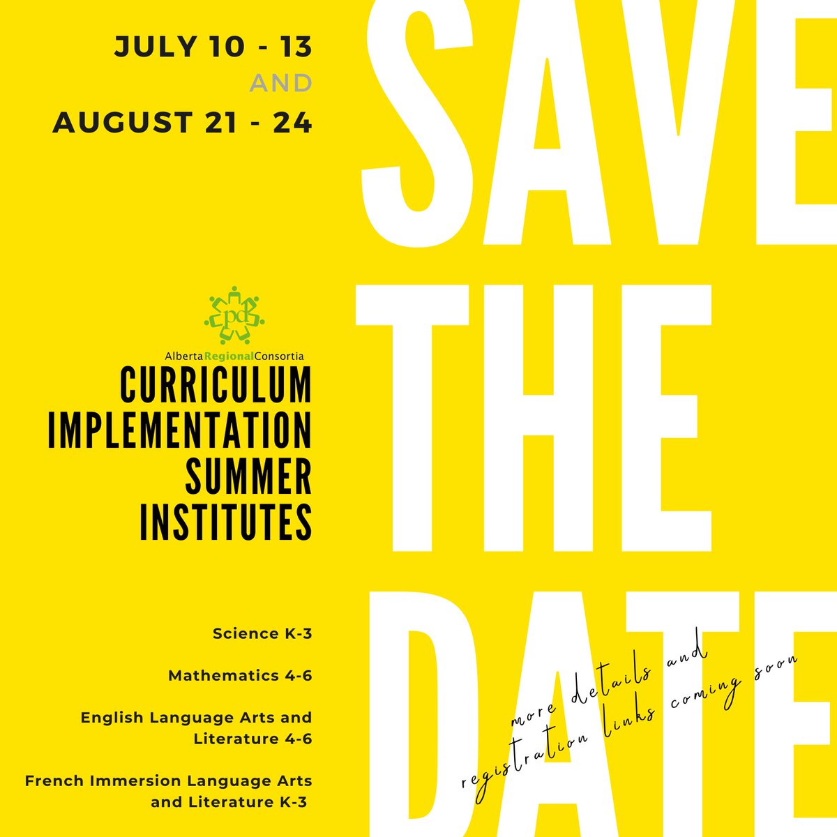 arpdc_alberta's tweet image. Join us for ARPDC&apos;s Curriculum Implementation Summer Institutes on July 10-13 &amp;amp; Aug 21-24. Enhance your professional development and take your teaching to the next level! Details coming soon! #ARPDC #SummerInstitutes #CurriculumImplementation
