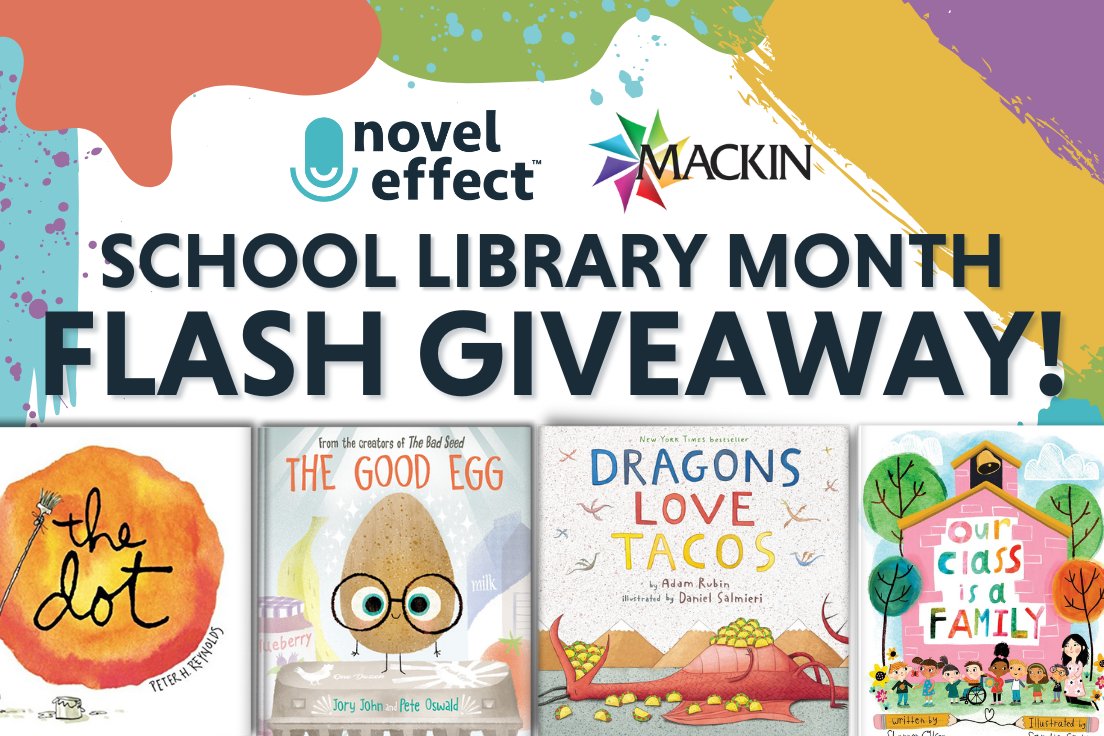 🎁 Giveaway Alert! 🎉

To bid adieu to a fabulous #SchoolLibraryMonth, you could win $50 to Mackin.com + 250 Novel Effect 📚 stickers for your library🤩

1️⃣ Follow us &amp; <a href="/MackinLibrary/">Mackin Educational Resources</a>
2️⃣ Like this ❤️
3️⃣ Tag a friend &amp; share this week's reading highlights✨ #TLchat