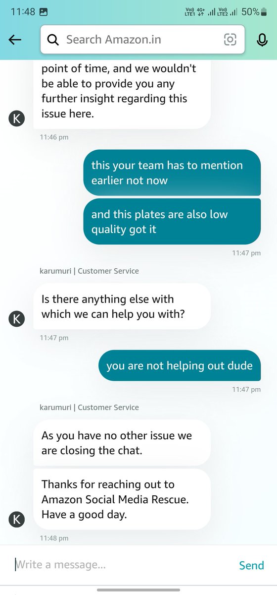 I_AM_Nitin79's tweet photo. @AmazonHelp your chat team is so rude don't even know how to deal with customer they are list interested what customer is facing what is the issue they just disconnect the chat 

 @BandBajaateRaho https://t.co/Y7ZT5l1u29