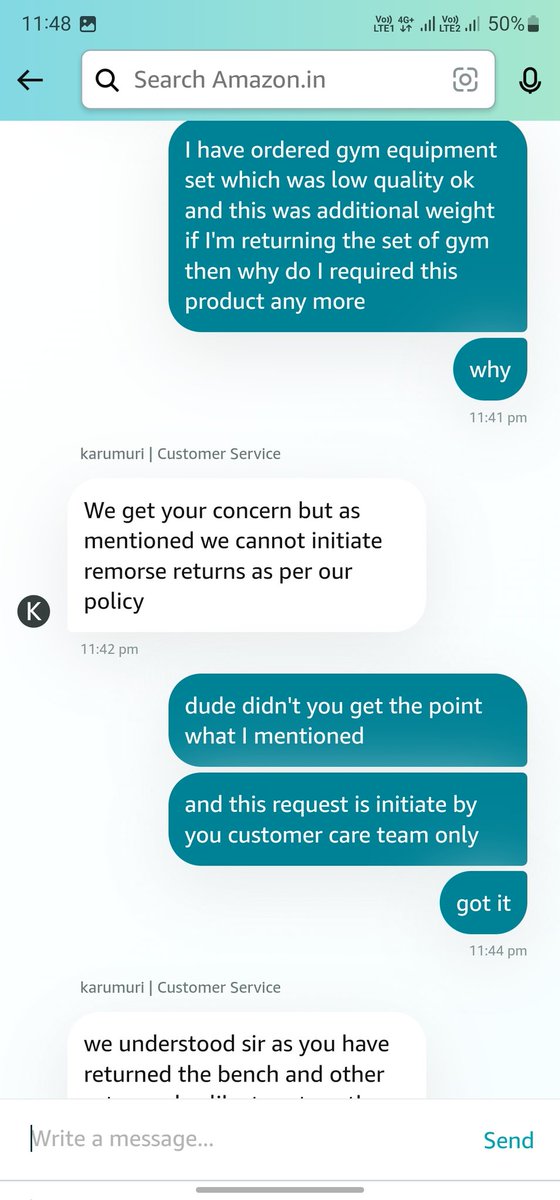 I_AM_Nitin79's tweet photo. @AmazonHelp your chat team is so rude don't even know how to deal with customer they are list interested what customer is facing what is the issue they just disconnect the chat 

 @BandBajaateRaho https://t.co/Y7ZT5l1u29