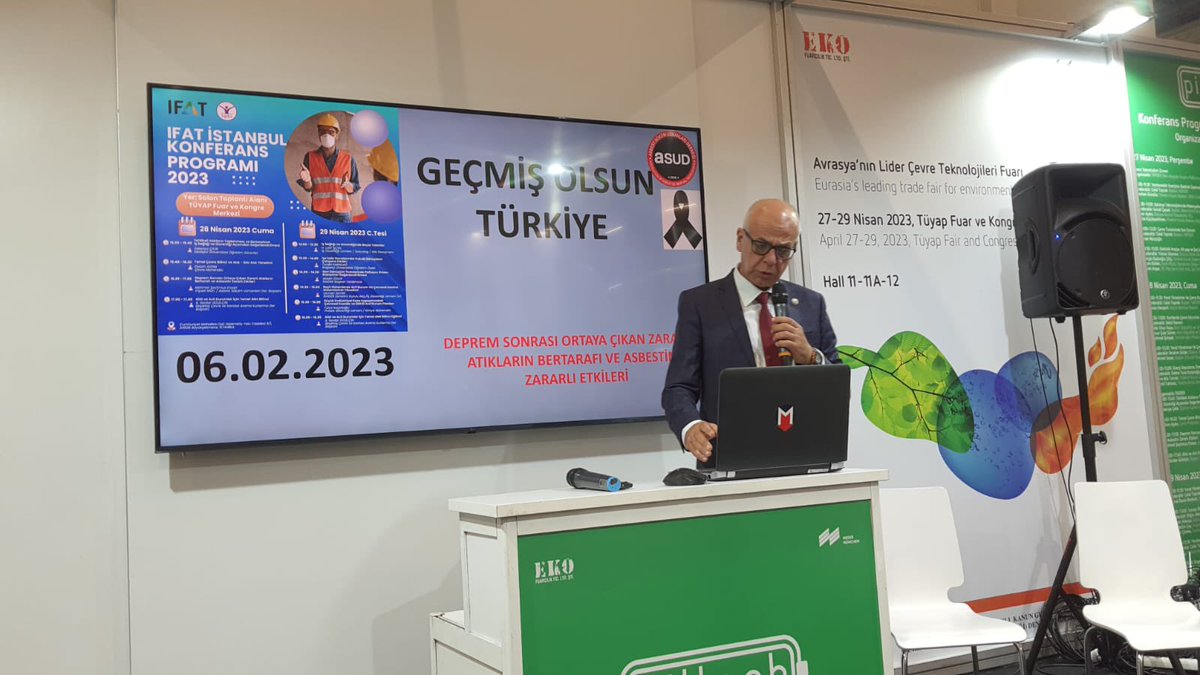 ASUD06's tweet photo. ASUD IFAT İstanbul Fuarında 
#deprem #Asbestos #Katiltozasbest https://t.co/SLobxHgEJu