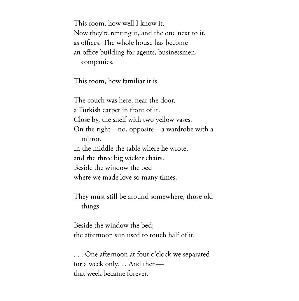 The Afternoon Sun ~ C. P. Cavafy April 29, 1863 - April 29, 1933