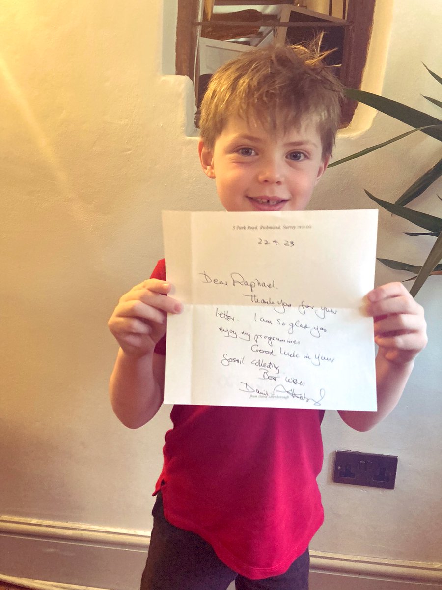 One very happy boy with his letter from #davidattenborough he’s absolutely over the moon and has already asked to frame it in his bedroom.
