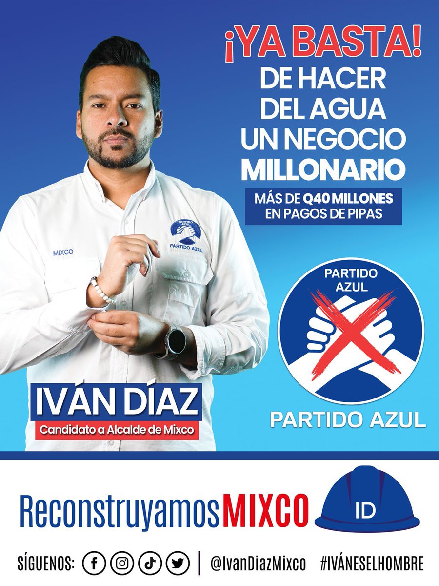 IvanDiazMixco's tweet photo. Las Pipas de agua que la Municipalidad de #Mixco reparte a los vecinos son llenadas en un pozo municipal de la Zona 11 y luego compradas sobrevaloradas y repartidas. Es a todas luces un burdo acto de corrupción. #YABASTA #MIXCO #PARTIDOAZULMIXCO #IVÁNESELHOMBRE https://t.co/zt2SDDpAHv
