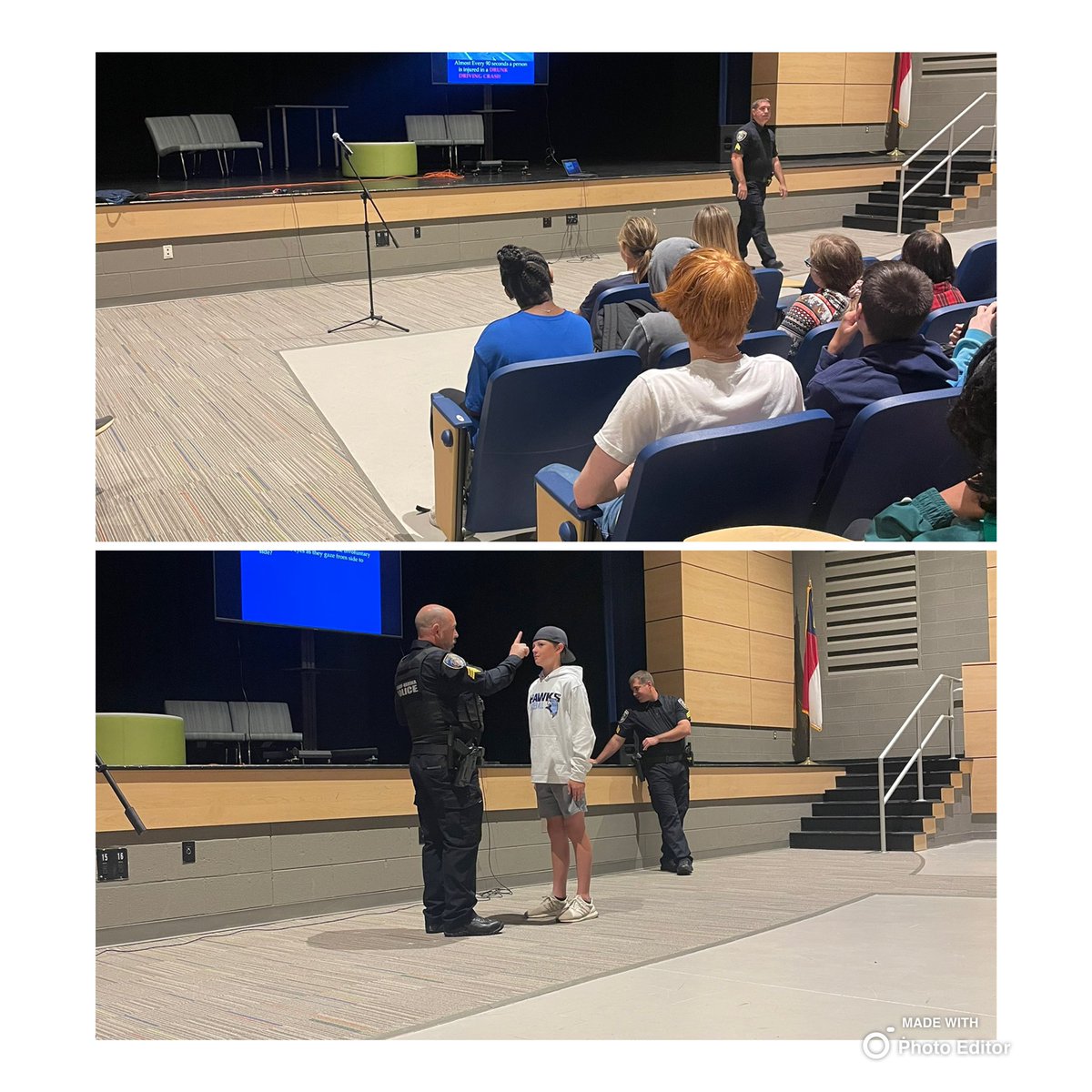WS_Storm_PE's tweet photo. Thank you to the Fuquay Varina Police Department for coming out and educating our Honors Healthful Living students about drunk and drugged driving! Students had the opportunity to perform tasks while wearing the drunk goggles. https://t.co/gwC7dyiekW
