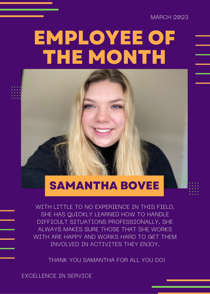 Congratulations to our March #EmployeeOfTheMonth - Samantha Bovee. Samantha's dedicated to our team and her clients set her apart. No matter who she is working with, she makes sure everyone is involved and thoroughly enjoying the process! #HardWork #TeamWork #EpilepsyCenter