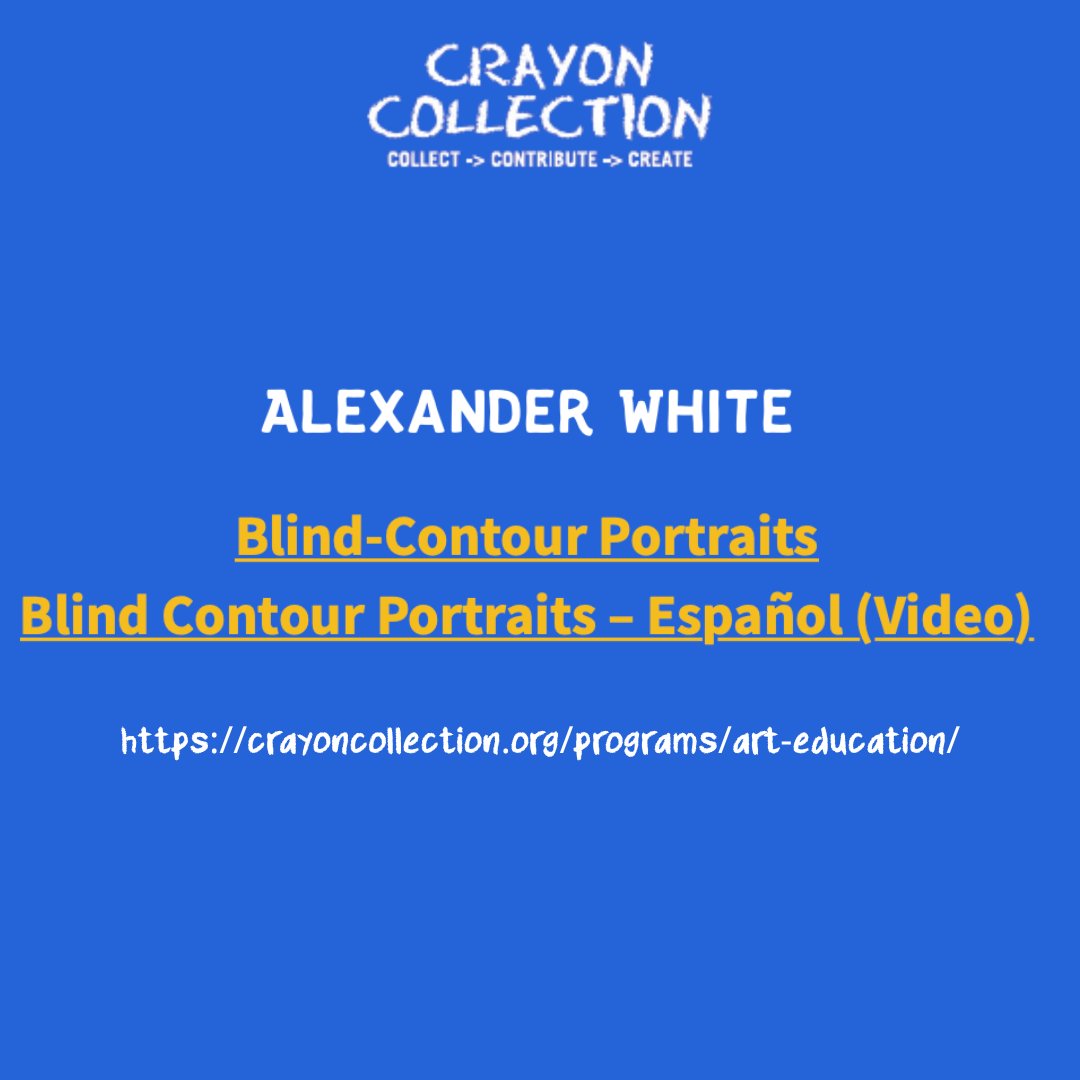 CrayonCollectio's tweet photo. NOW AVAILABLE IN SPANISH!

Take a look! 'Blind-Contour Portraits' by artist Alexander White

Did you know that all of our art lessons meet state teaching standards? Integrating art into your lesson plans has never been easier! Check it out >> https://t.co/t4VjVpq0Es https://t.co/6tFPg5MoAV