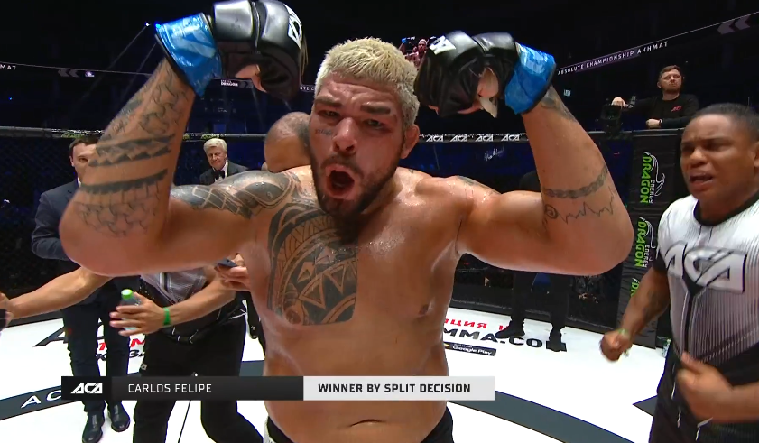Grabaka_Hitman's tweet photo. PORRA. Felipe Boi gets it done by split decision. Wants to fight next week #ACA156 https://t.co/sXhpYFPzsq