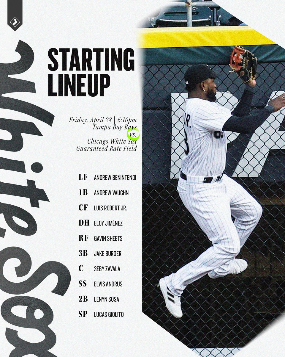 whitesox's tweet photo. Tonight's #WhiteSox starters vs. Tampa Bay: https://t.co/uTWZ9eUURS