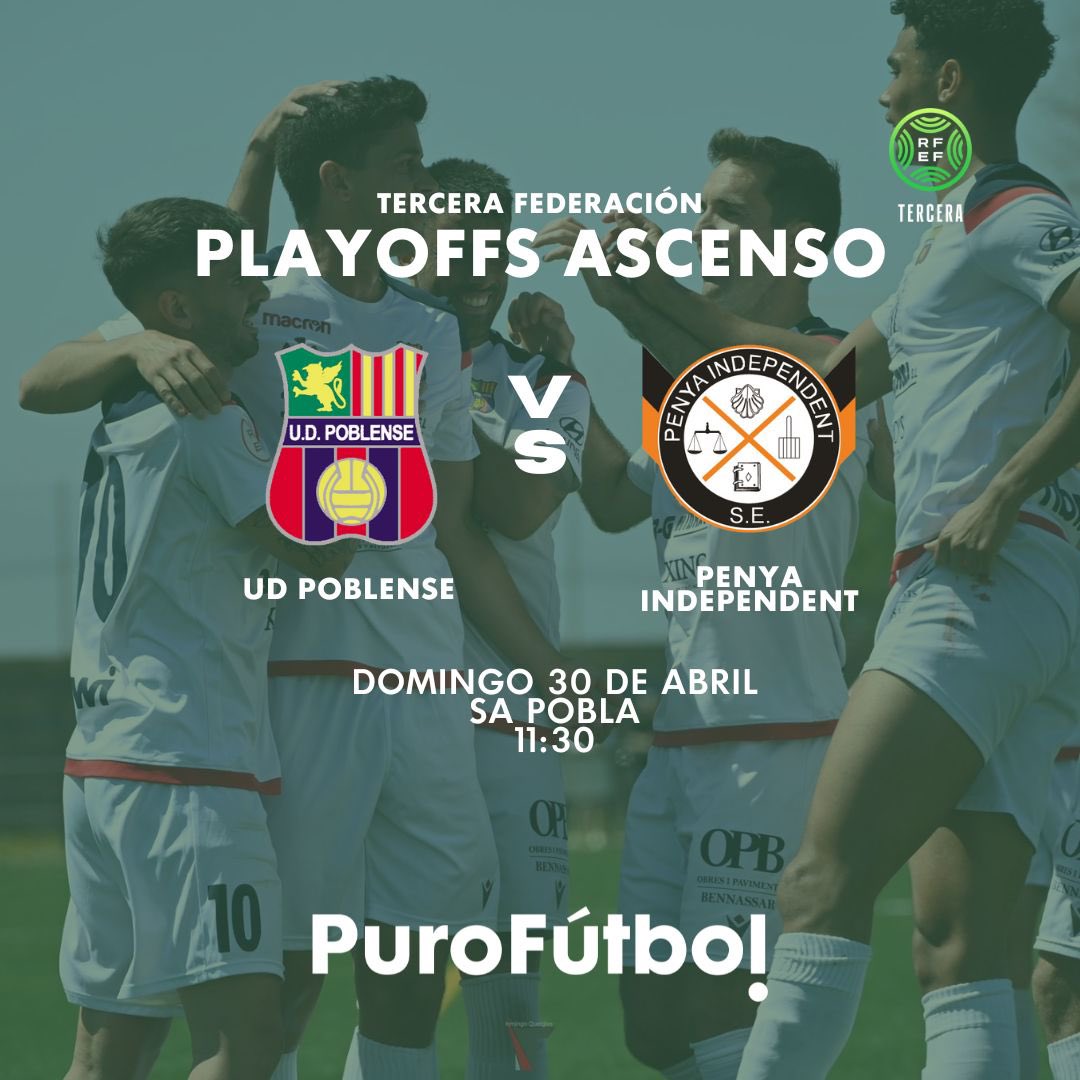 Tercera RFEF Grupo 11, Semifinales Playoffs
30/04 11:30h
Poblense-Penya Independent
Primer partido de los playoffs en casa. Toca hacerse grande. A por ellos💪💪
<a href="/marksDELA/">Marks dela Espada</a>