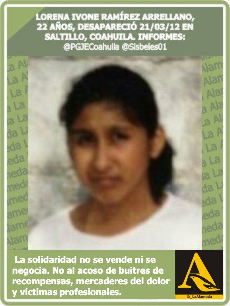 #Tebuscamos Lorena Ivone Ramírez Arellano, 22 años, 21/3/12 #Saltillo #Coahuila #911