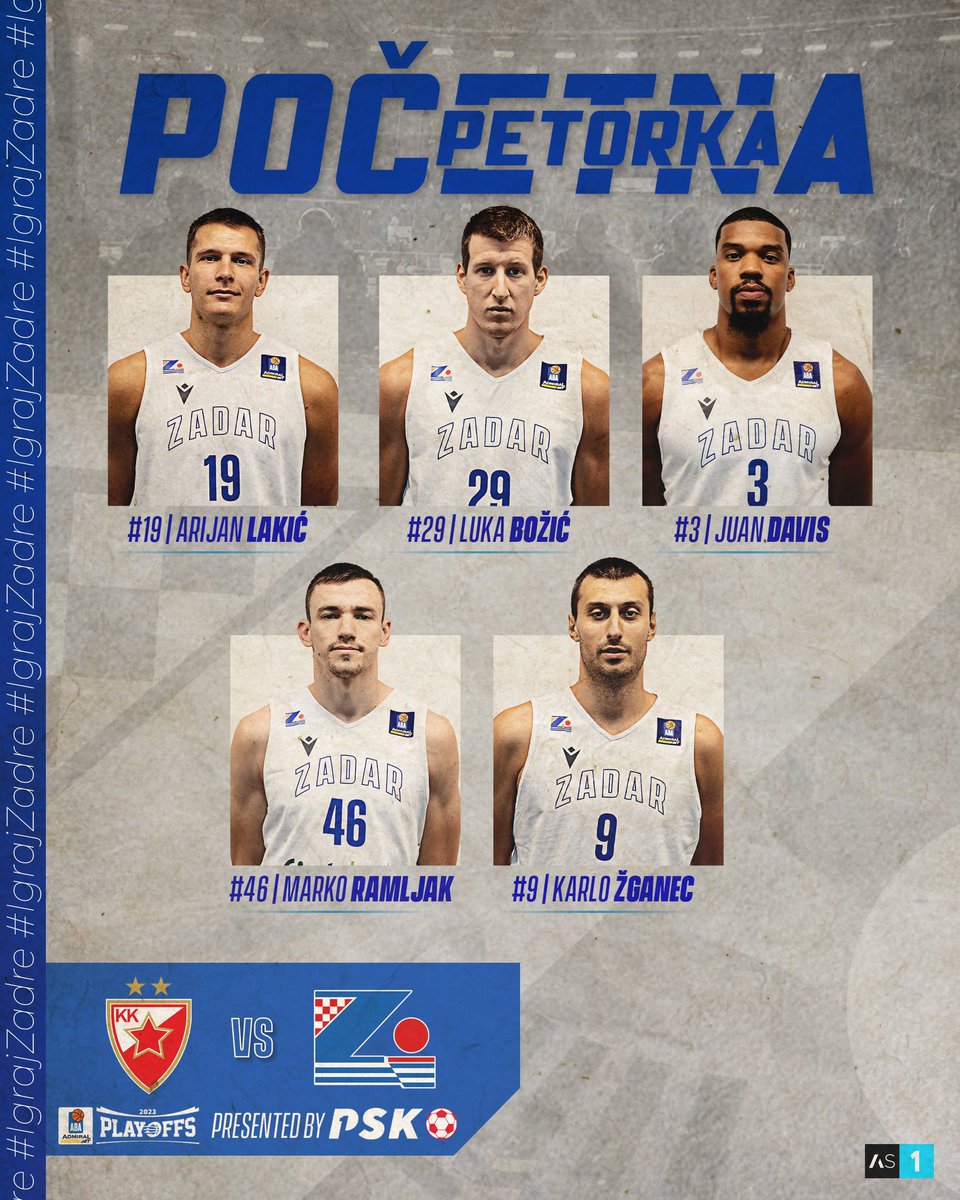 kkzadar's tweet photo. Prvih 5️⃣ 🆚 @kkcrvenazvezda 

#Vjerujemo 💙🤍 https://t.co/jT7IwHStaM