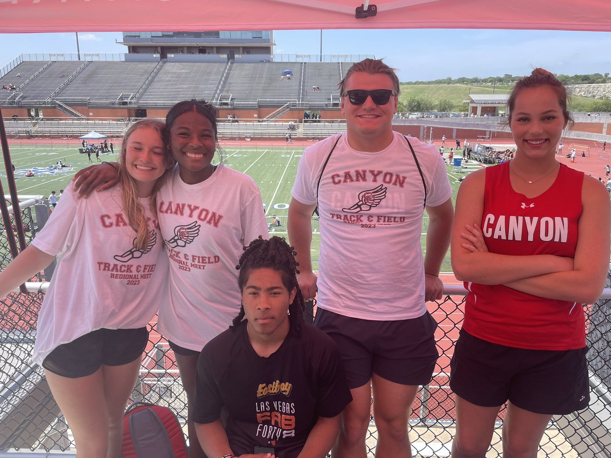 Canyon Track (@gamezglenn) on Twitter photo Canyon’s field event athletes are ready to competed this afternoon at the Regional track meet! <a href="/DavissonDustin/">Dustin Davisson</a> <a href="/BMar1842/">Brian Martinez</a> <a href="/CanyonHS_ABC/">CHS Athletic Booster Club</a> <a href="/Marshakh10/">Marsha Hammond</a> <a href="/DrChapmanCISD/">Dr. John E. Chapman III - Comal ISD Superintendent</a> Canyon’s field event athletes are ready to competed this afternoon at the Regional track meet! <a href="/DavissonDustin/">Dustin Davisson</a> <a href="/BMar1842/">Brian Martinez</a> <a href="/CanyonHS_ABC/">CHS Athletic Booster Club</a> <a href="/Marshakh10/">Marsha Hammond</a> <a href="/DrChapmanCISD/">Dr. John E. Chapman III - Comal ISD Superintendent</a>