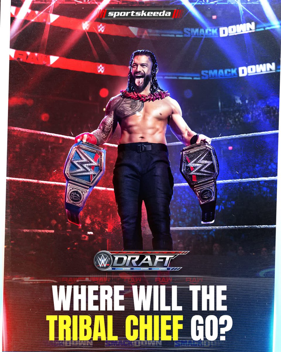 SKWrestling_'s tweet photo. Where would you want to see the Tribal Chief after tonight's #WWEDraft?☝🏻
#WWE #RomanReigns #SmackDown #WWERaw https://t.co/OtXmaPEzhS