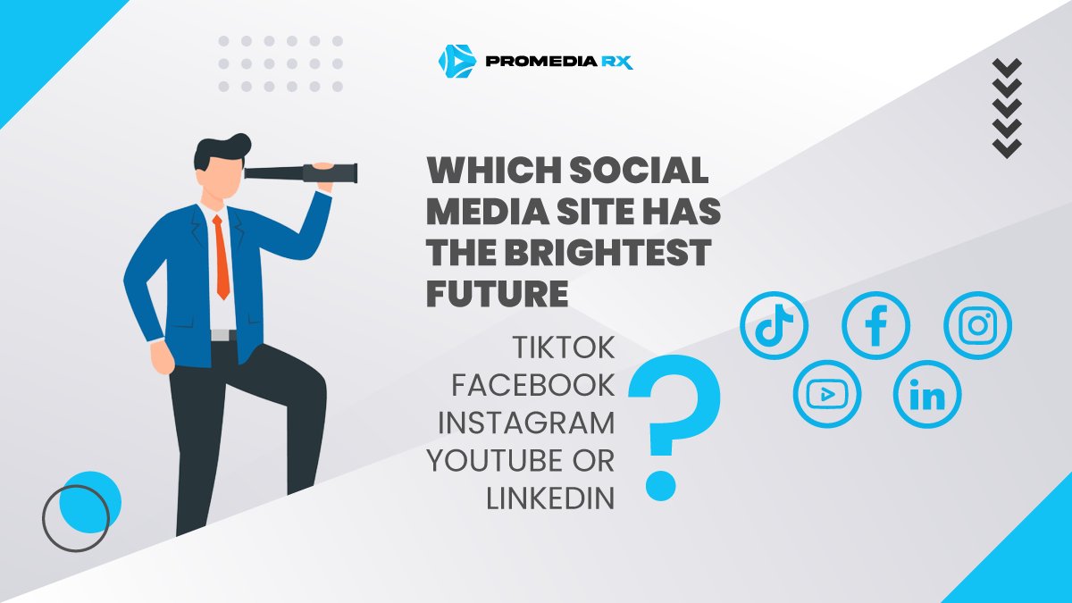 ProMediaRx's tweet photo. Comment below 👇. 
Which social media site do you think will have the brightest future?🤔

@tiktok_us
@facebook
@instagram 
@youtube 
@linkedin 

#marketing #poll #question #questiontime https://t.co/WimrKKXqiu