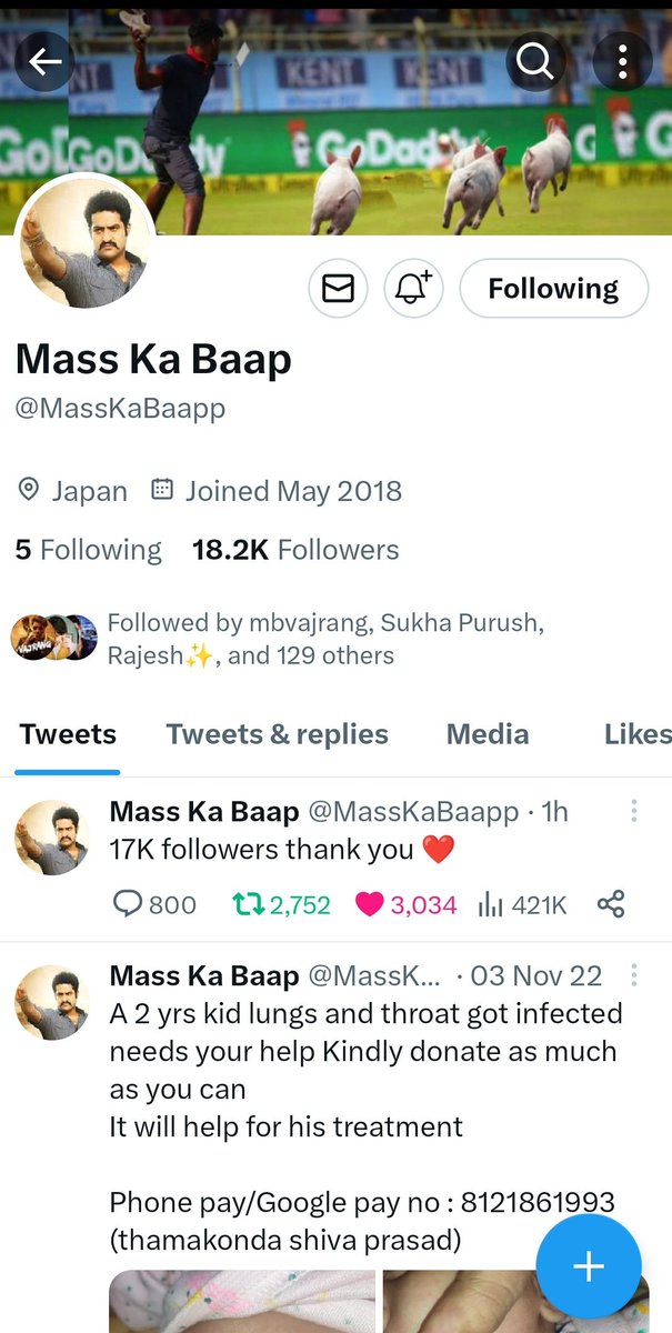 _hurl_'s tweet photo. Fan pages Parody accounts👍

We made on NTR fans Masskabaap account 
@MassKaBaapNtr - @MassKaBaapp

They made on our Pandu gadu account 
@PanduGadu2_0 - @gandugadu0_5 

U know which acc's r famous!

MKB trollpage > MKB ntr fanpage

Pandugadu > Gandugadu

#NeverMessWithSSMBFans ✌️ https://t.co/glPVyxAFY6