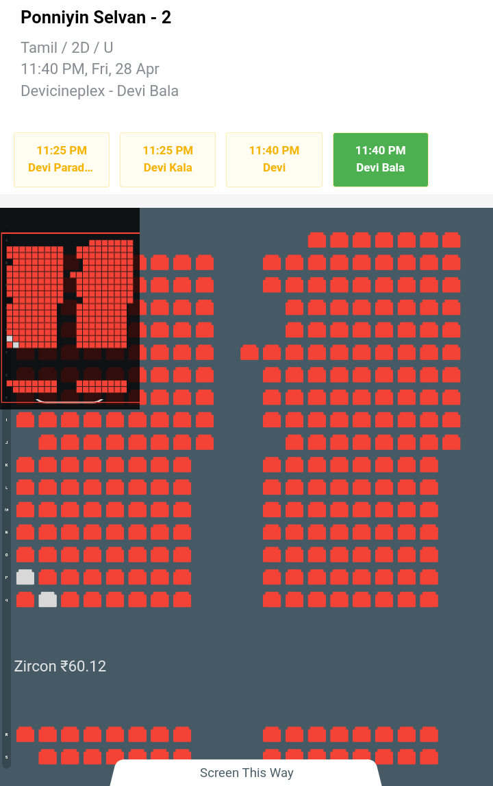 i_RA_Anand's tweet photo. #PS2 - Night show absolute rampage 🔥
Day 1, Night show status in #ChennaiCity 👇
Chennai MountRoad DeviCineplex,
#Devi (838 seats) - Full
#Deviparadise (1047 Seats) - Full
#Devibala (308 Seats) - Full
#Devikala (269 Seats) - Full
***
@chiyaan @Karthi_Offl @actor_jayamravi https://t.co/b8P0eQIsxq