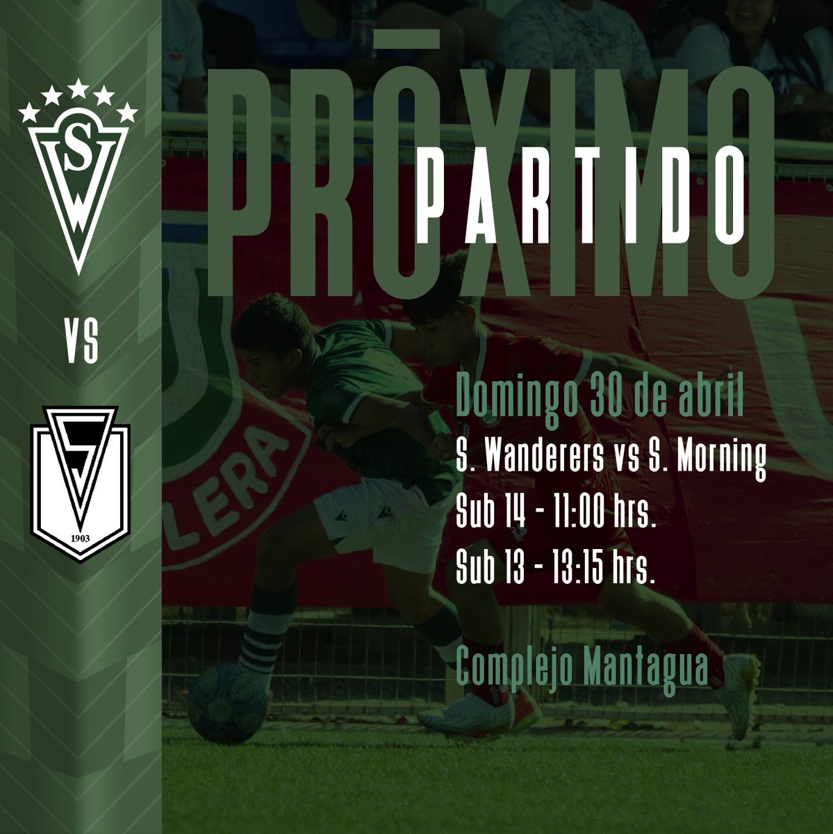 swanderers's tweet photo. #ProgramaciónSW: Nuestra cantera se prepara para saltar nuevamente a la cancha este fin de semana ¡Adelante Wanderers! https://t.co/rxb5lZASaE