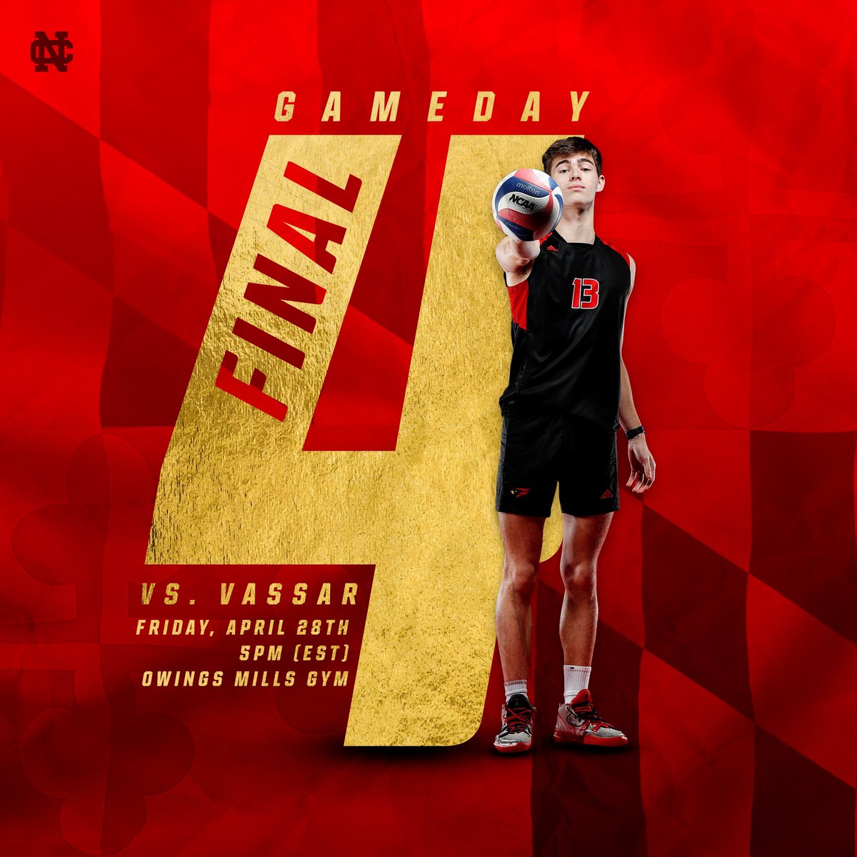 . <a href="/nccmensvb/">North Central College MVB</a> is locked in for tonight’s NCAA National Semifinal match versus the Vassar College Brewers in Owings Mills, Maryland! 

First serve is set for 5 p.m. (EST) at Stevenson University’s Owings Mills Gym!

📊🎥: northcentralcardinals.com/coverage

#WeAreNC #NCAAMVB