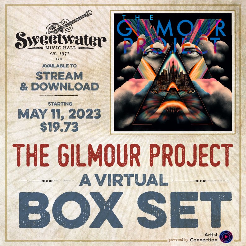 The Gilmour Project is releasing the stream of their epic Pink Floyd Swetwater performance including ‘The Dark Side of The Moon' in the form of, ‘A Virtual Box set,’ on sale May 11th! share.artistconnection.net/content/z4K0gE