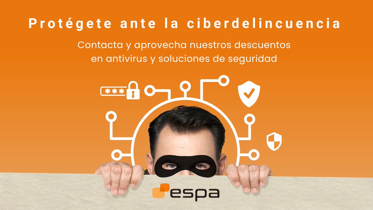 Espainformatica's tweet photo. 𝗣𝗿𝗼𝘁é𝗴𝗲𝘁𝗲 𝗮𝗻𝘁𝗲 𝗹𝗮 𝗰𝗶𝗯𝗲𝗿𝗱𝗲𝗹𝗶𝗻𝗰𝘂𝗲𝗻𝗰𝗶𝗮
Si necesitas comprar un antivirus de confianza o implementar un sistema de seguridad avanzado desde ESPA Informática, podemos ayudarte. 
+ info:  https://t.co/kvUFrKCsBe
#Ciberdelincuencia #Ciberseguridad https://t.co/ZfHqjFvteL