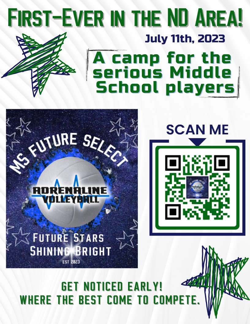 Hey ND and Upper MN!!! Looking for something challenging for your aspiring MS volleyball player?? Check this out!!!  click on --&gt;qrco.de/bduj6N.
