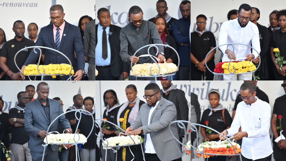 Kigali_Memorial's tweet photo. The Board members, management and staff @RSSB_Rwanda joined by @Unity_MemoryRw and representatives of families of former CSR employees killed in the Genocide against the Tutsi, laid wreaths at the burial place in honour of victims of the Genocide against the Tutsi.  #Kwibuka29 https://t.co/06hN5ahTdB