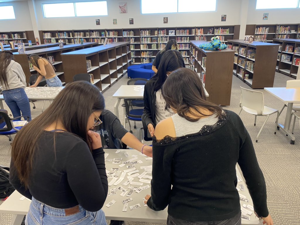 Today Mr. I. Chavez’ classes used the library to create picture timelines and review history. #Team_SISD #SISD_Libraries 
@MSaenz_LMS 
@PFranco_SHS 
@Socorro_HS1 
@Sparks_Interest