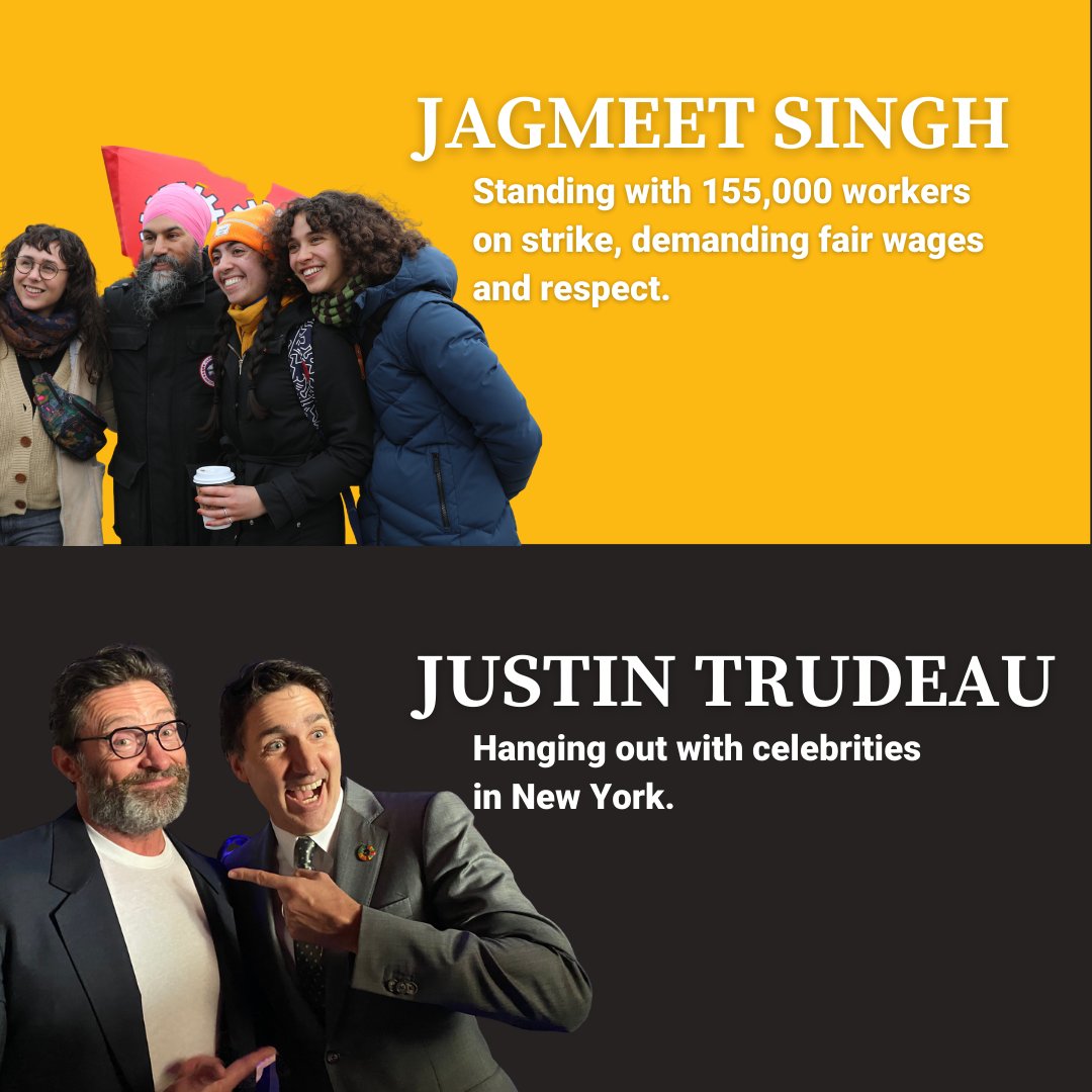 The largest strike in Canadian history is in its second week and negotiations are at a standstill.

But instead of listening to workers — Justin Trudeau is hanging out with celebrities in New York. ✈️👎