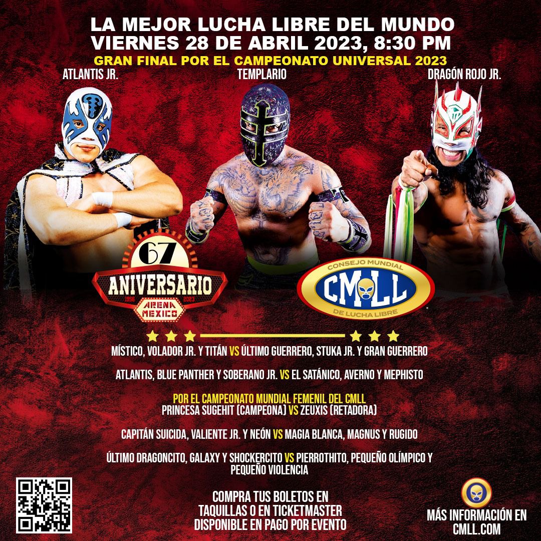 mediotiempo's tweet photo. @CMLL_OFICIAL y MT te regalan 5 pases dobles para la función de este viernes 28 de abril. 

Solo menciona ¿quién fue el Ultimo Campeón Universal en la edicion 2022?
#MTRegalos https://t.co/jPg88B9x2o