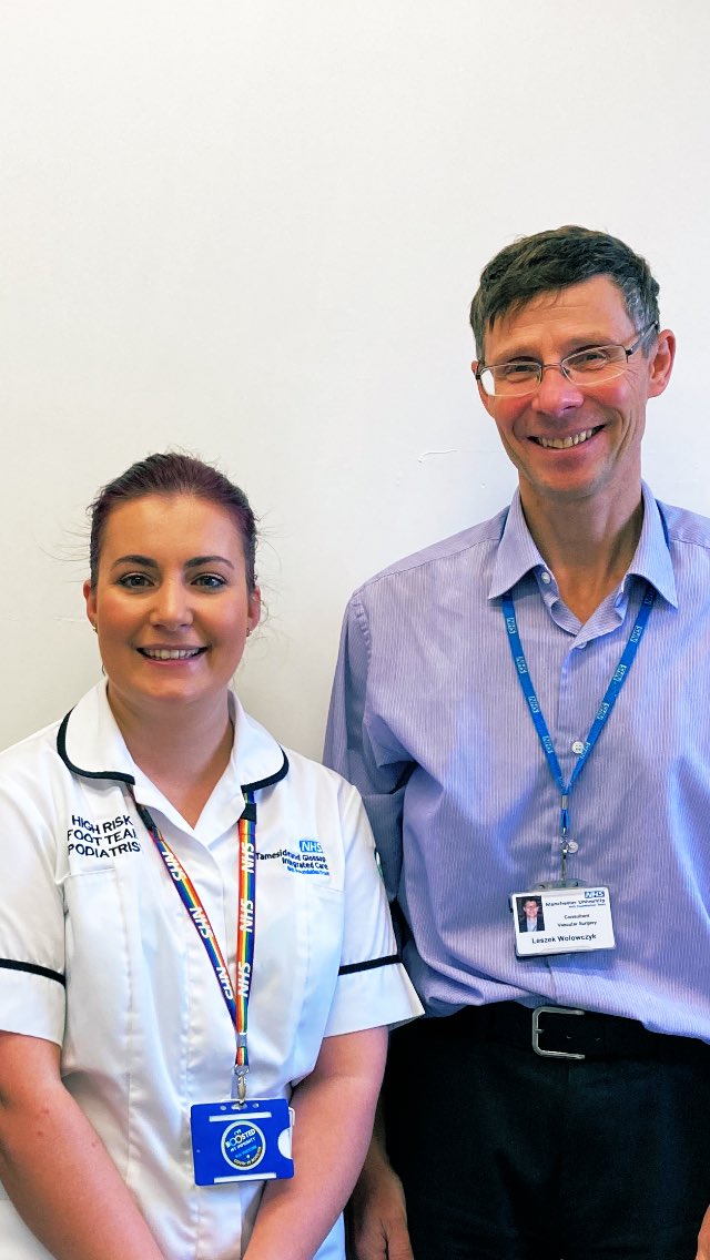 chellethurman1's tweet photo. This is me with our Vascular Surgeon Mr Wolowczyk
β
We redesigned our Vascular MD clinic & secured 10 appts/wk for CLTI ππ»
β
we agree that #vascularpodiatrists triage out non critical PAD & manage in community ππ»
β
we agree this partnership #saveslimbs ππ»
#foothealthweek https://t.co/s8dmeZUVkj