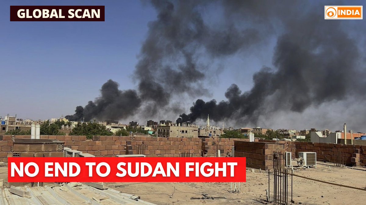 DDIndialive's tweet photo. 🔵Clashes continue between Sudan's army and RSF on Khartoum's outskirts
🔵India's Operation Kaveri underway in full swing
🔵US- South Korea ties at new high
🔵Biden formally declares 2024 re-election bid
and other international news in #GlobalScan ▶️https://t.co/wN7sjxbMck https://t.co/9ghKYkDqvz