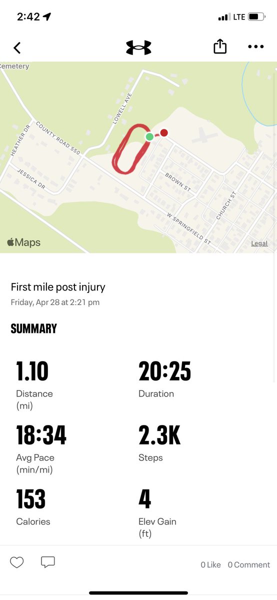 Johnson1980Aj's tweet photo. First mile since I tore my peroneal tendon in January. Getting stronger every day #iwillrunagain https://t.co/KTyekHPXQf