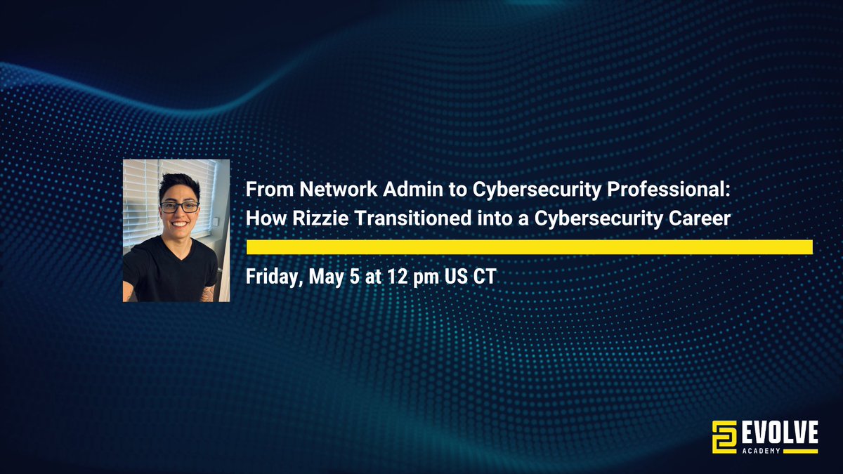 Join us one week from today for our next Careers in Cybersecurity webinar, featuring Rizzie Gale, Cybersecurity Professional at ECS Limited.

Registration is now open. We'll see you there!
hubs.ly/Q01N4zvP0

#cybersecurity #careertransition #cybercareer
